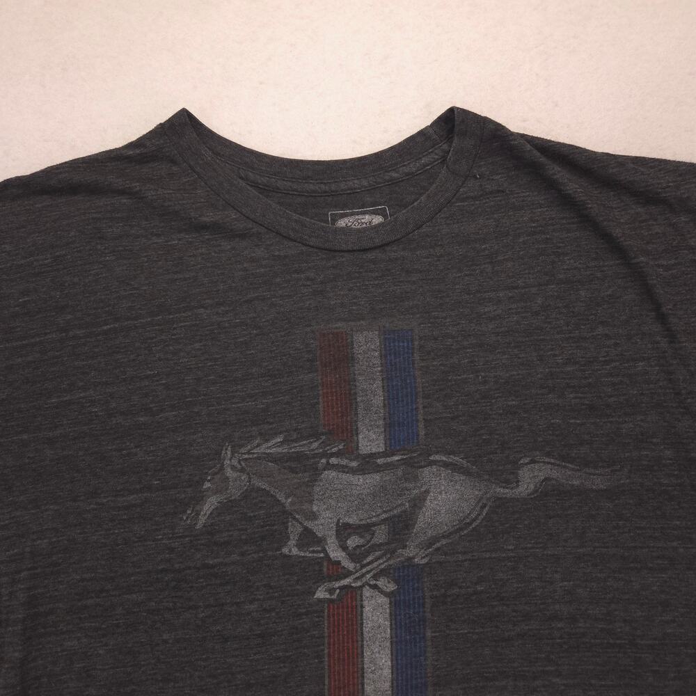 Ford Mustang Short Sleeve Crew Neck Graphic T Shirt Mens Size Large L Gray